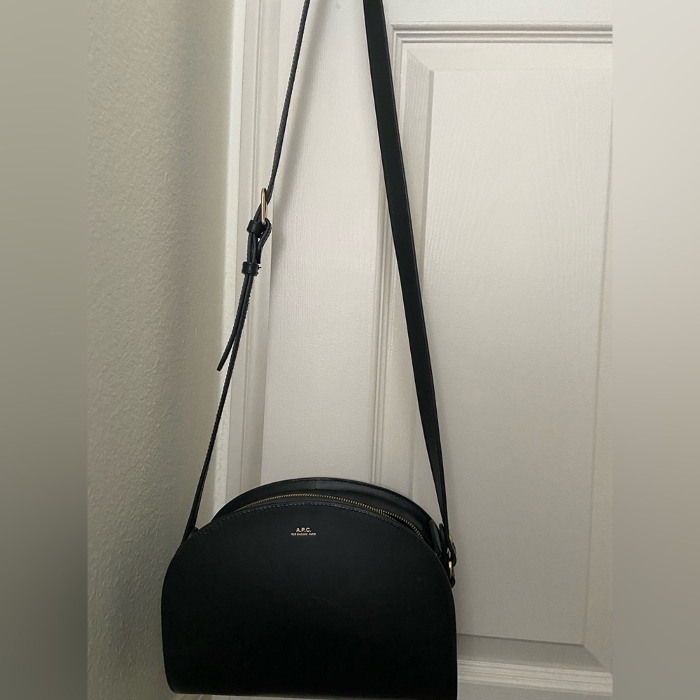 A.P.C. black half moon bag